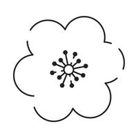 Sakura line icon. Linear Japanese cherry blossom symbols isolated on a white background. Spring vector illustration.