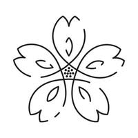 Sakura line icon. Linear Japanese cherry blossom symbols isolated on a white background. Spring vector illustration.