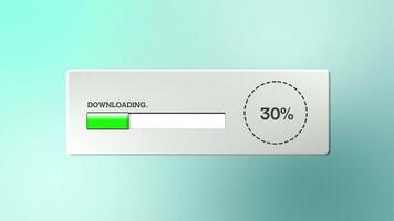 Loading buffer progress bar. White download interface. video