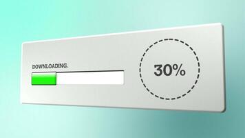 Loading buffer progress bar. White download interface. video