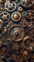AI generated Close-Up of Gold Gears photo