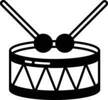 Drum glyph and line vector illustration