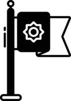 Ramdan Flag glyph and line vector illustration