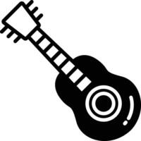 Guitar glyph and line vector illustration