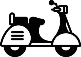 retro moped glyph and line vector illustration