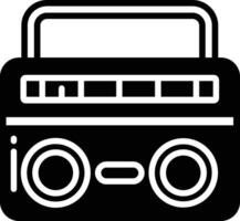boombox glyph and line vector illustration