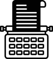 type writer glyph and line vector illustration