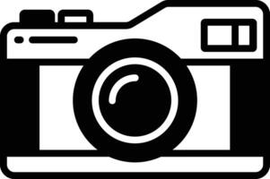 Camera glyph and line vector illustration