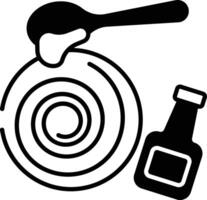 Spreading sauce glyph and line vector illustration