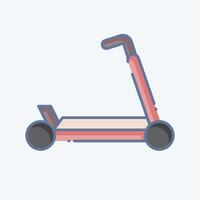 icono patada scooter. relacionado a Patinaje símbolo. garabatear estilo. sencillo diseño ilustración vector