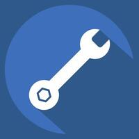 Icon Wrench. related to Skating symbol. long shadow style. simple design illustration vector