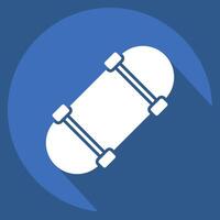 Icon Skateboard. related to Skating symbol. long shadow style. simple design illustration vector