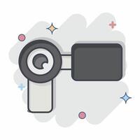 Icon Video Camera. related to Skating symbol. comic style. simple design illustration vector