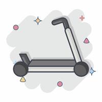 icono patada scooter. relacionado a Patinaje símbolo. cómic estilo. sencillo diseño ilustración vector