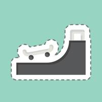 Sticker line cut Ramp 2. related to Skating symbol. simple design illustration vector