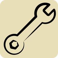 Icon Wrench. related to Skating symbol. hand drawn style. simple design illustration vector