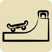 Icon Ramp 2. related to Skating symbol. hand drawn style. simple design illustration vector