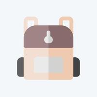 Icon Back Pack. related to Skating symbol. flat style. simple design illustration vector