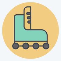 Icon Roller Skate. related to Skating symbol. color mate style. simple design illustration vector