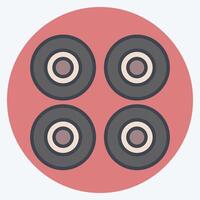 icono ruedas relacionado a Patinaje símbolo. color compañero estilo. sencillo diseño ilustración vector