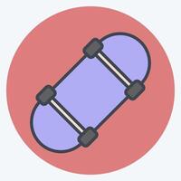 Icon Skateboard. related to Skating symbol. color mate style. simple design illustration vector