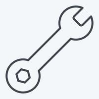 Icon Wrench. related to Skating symbol. line style. simple design illustration vector