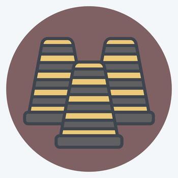 Icon Cones. related to Skating symbol. color mate style. simple design illustration vector