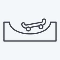 Icon Ramp. related to Skating symbol. line style. simple design illustration vector