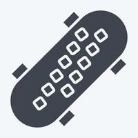 Icon Skateboard 2. related to Skating symbol. glyph style. simple design illustration vector