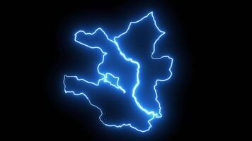 map of Pokhara in nepal with glowing neon effect video