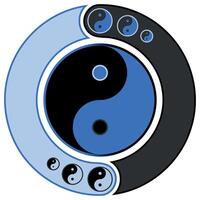 Duality symbol with Yin yang vector