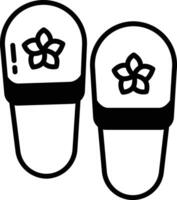 Bath Slippers glyph and line vector illustration