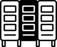 Locker glyph and line vector illustration