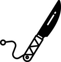 Knife glyph and line vector illustration