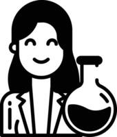 Scientist glyph and line vector illustration