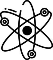 Atom glyph and line vector illustration