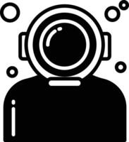 Diving Helmet glyph and line vector illustration