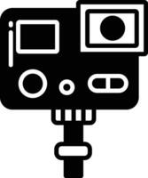 Camera glyph and line vector illustration