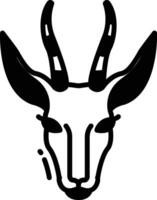 Springbok glyph and line vector illustration