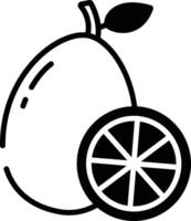 Kumquat glyph and line vector illustration