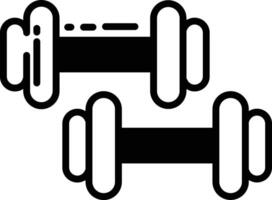 Dumbbells glyph and line vector illustration