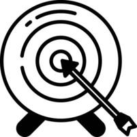 Dartboard glyph and line vector illustration