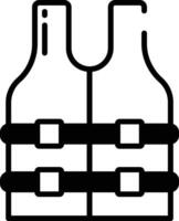 Life Vest glyph and line vector illustration