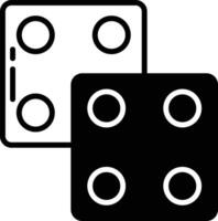 Dice glyph and line vector illustration