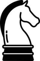 Chess Horse glyph and line vector illustration