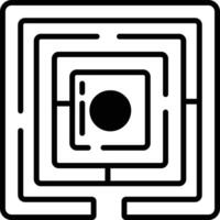 Labyrinth glyph and line vector illustration