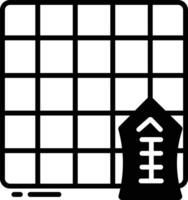 Shogi board glyph and line vector illustration