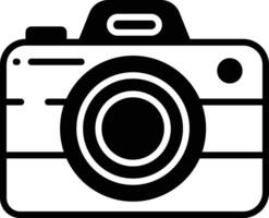 Camera glyph and line vector illustration