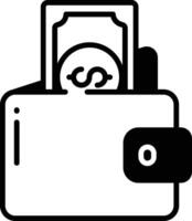 Wallet glyph and line vector illustration