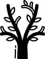 tree glyph and line vector illustration